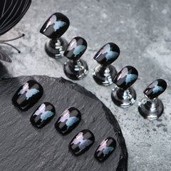 UNIKOO Symphony Butterfly Cute Short Coffin Press-on Nails