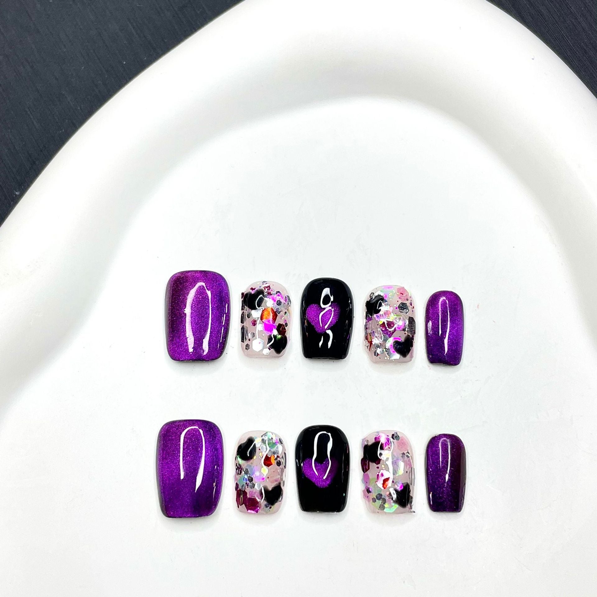 Purple and black cat eye