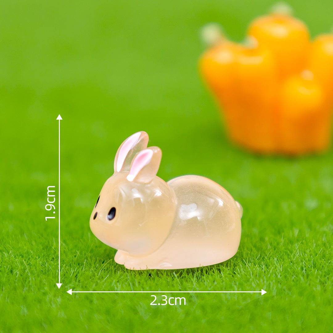 Cute Glow-in-the-Dark Chubby Bunny Figurine