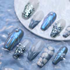 UNIKOO Sea of Shells and Pearls Coffin PRESS ON NIALS