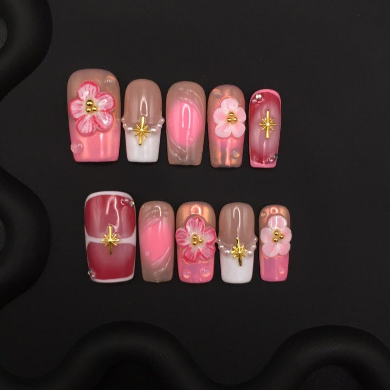 Simple French smudge film fake nail film