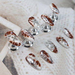 UNIKOO Y2K Millennium Cross Almond Press-on Nails