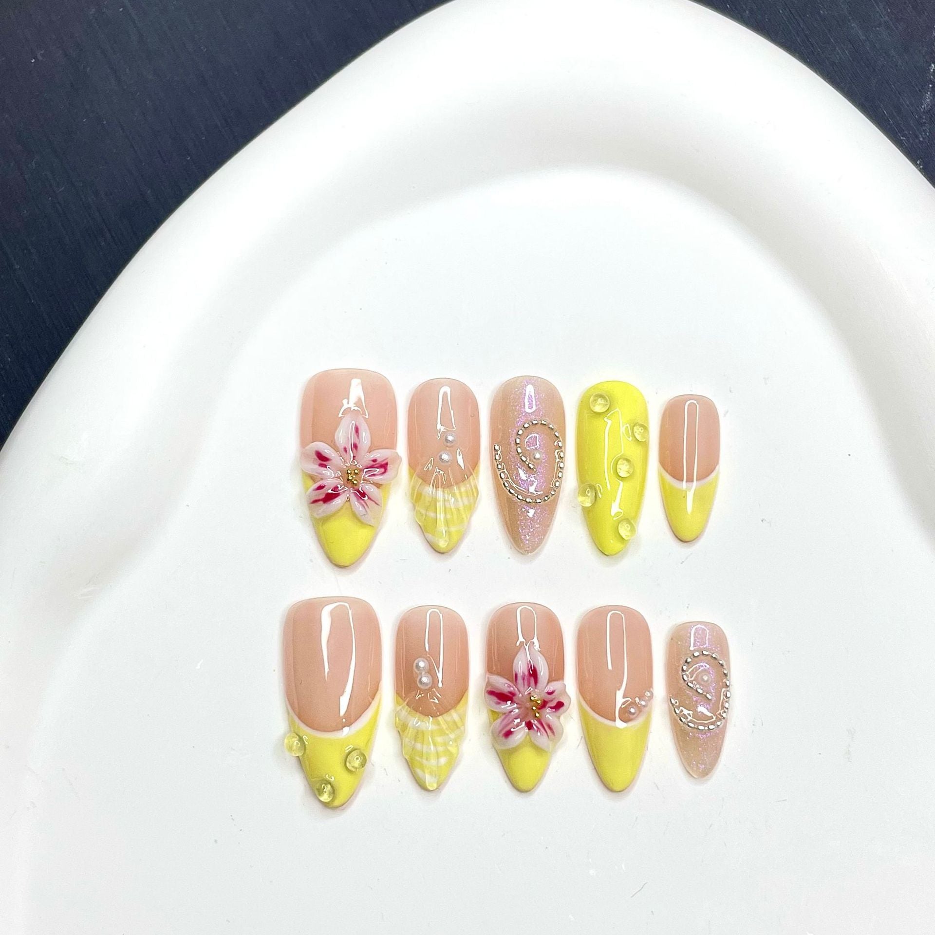Tender yellow cherry blossoms
