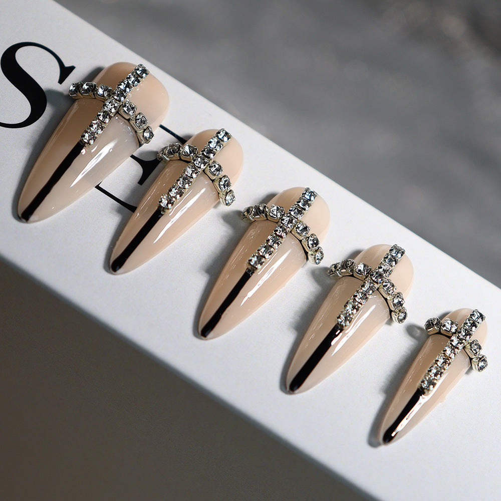 UNIKOO Cross Long Pointed Pure Desire Press-on Nails