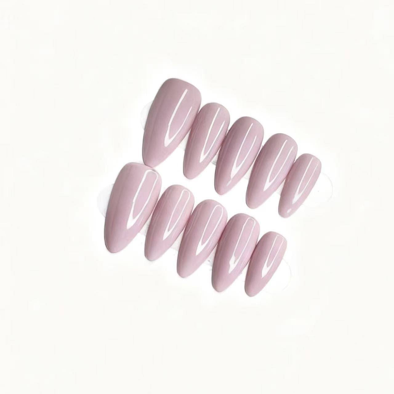 Macaron Powder Almond Nail Art