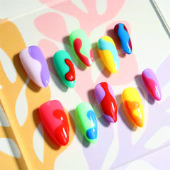 UNIKOO Samba Style Colorful Almond Press-on Nails