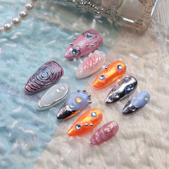 UNIKOO Vortex Gem Short Almond PRESS ON NIALS