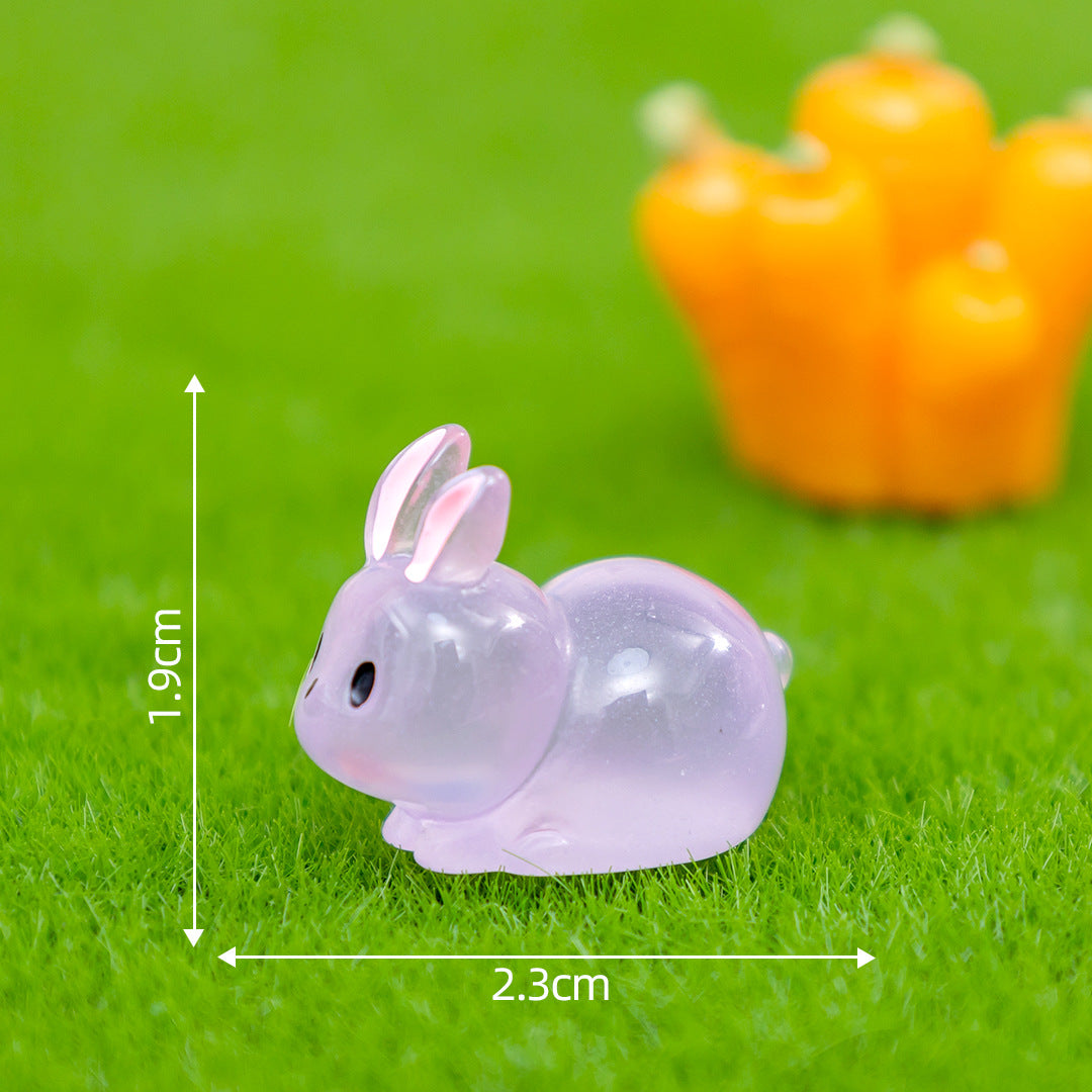 Cute Glow-in-the-Dark Chubby Bunny Figurine