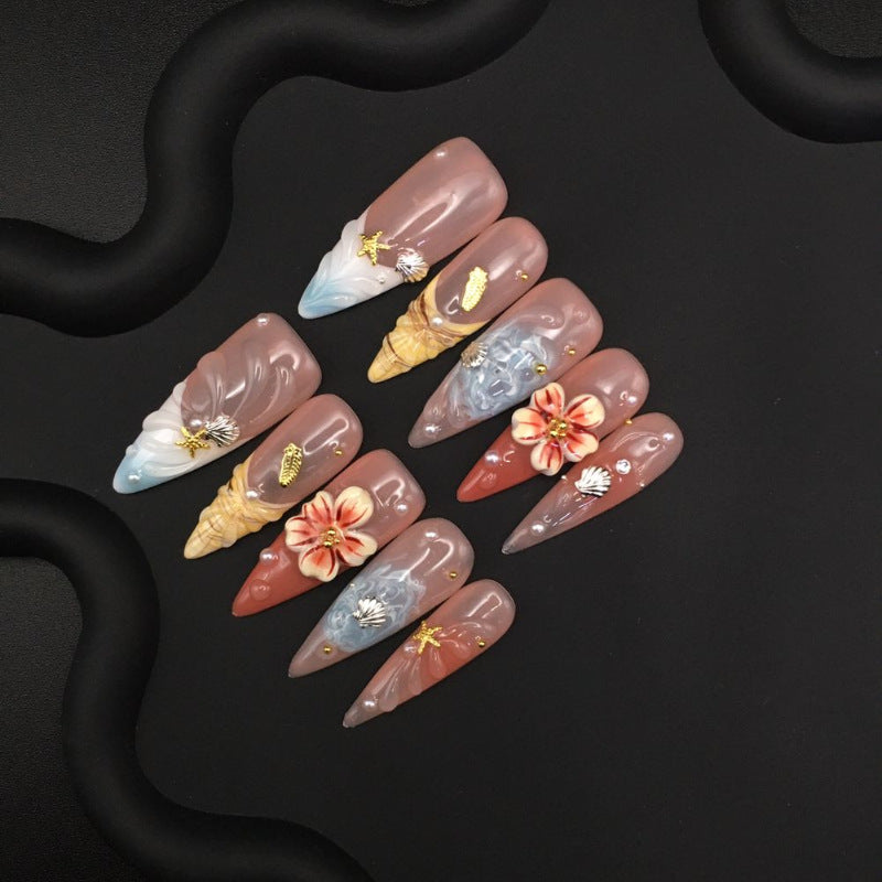 Shell white long pointed hand pinch fairy