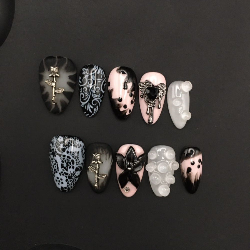Personalized three-dimensional carved engraved nails