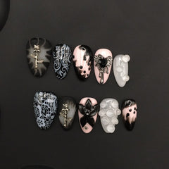 Personalized three-dimensional carved engraved nails