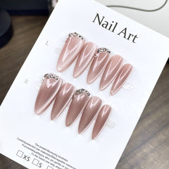 Nude Cat's Eye with Diamond Daily Versatile Gentle Longtip