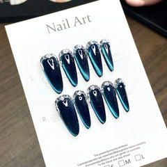 Peacock blue cat eye
