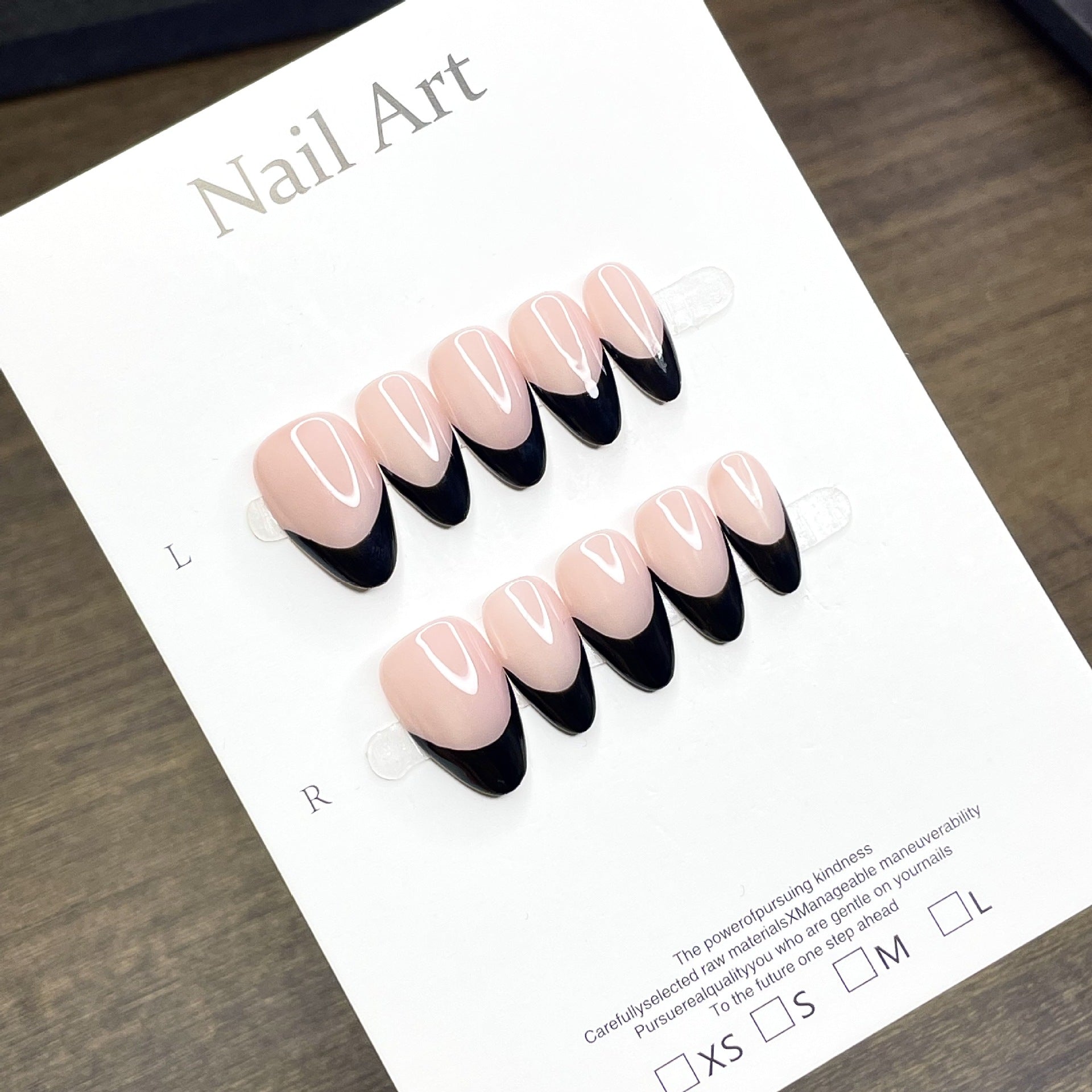 Black French Almond Nail