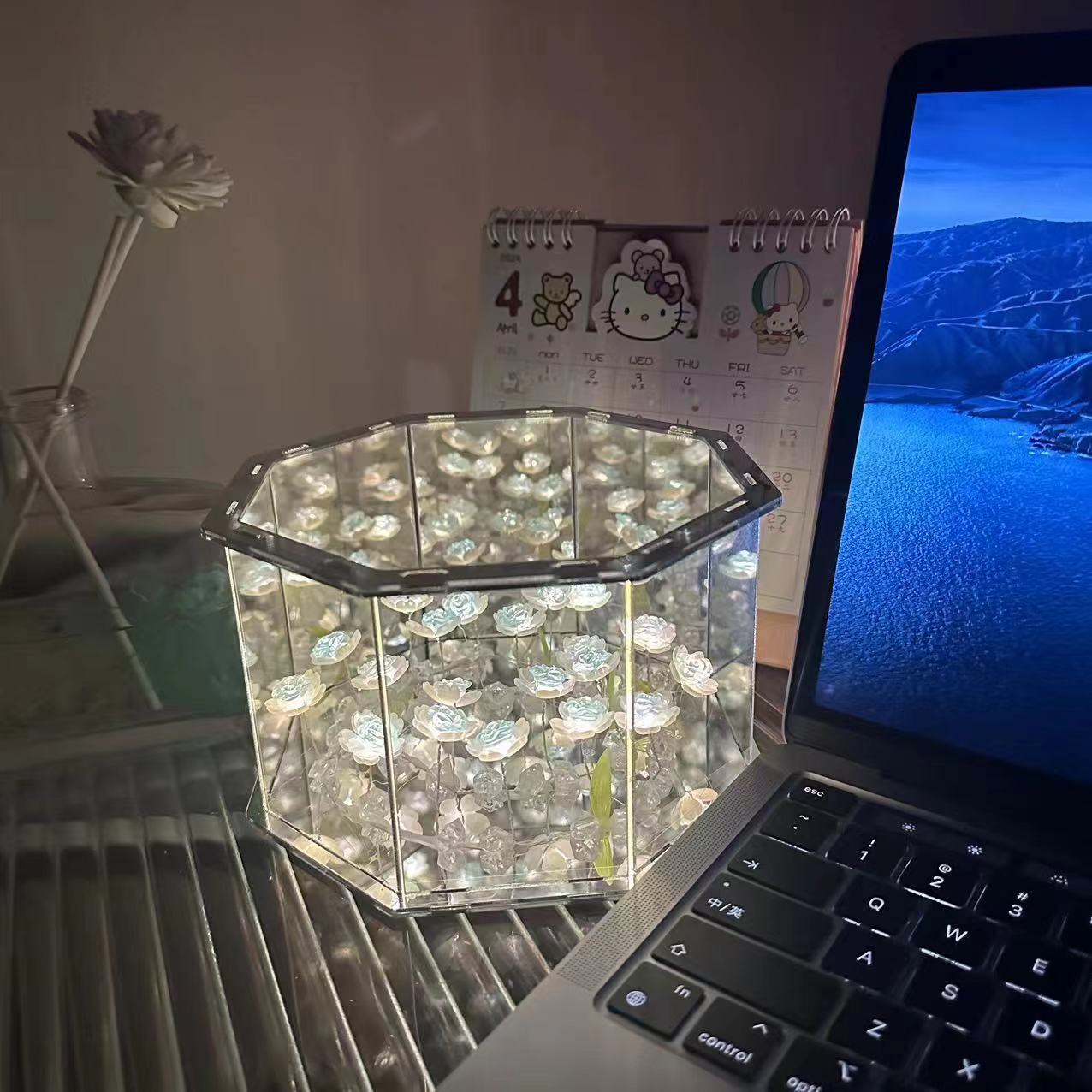 Tulip Night Light Handmade Music Box