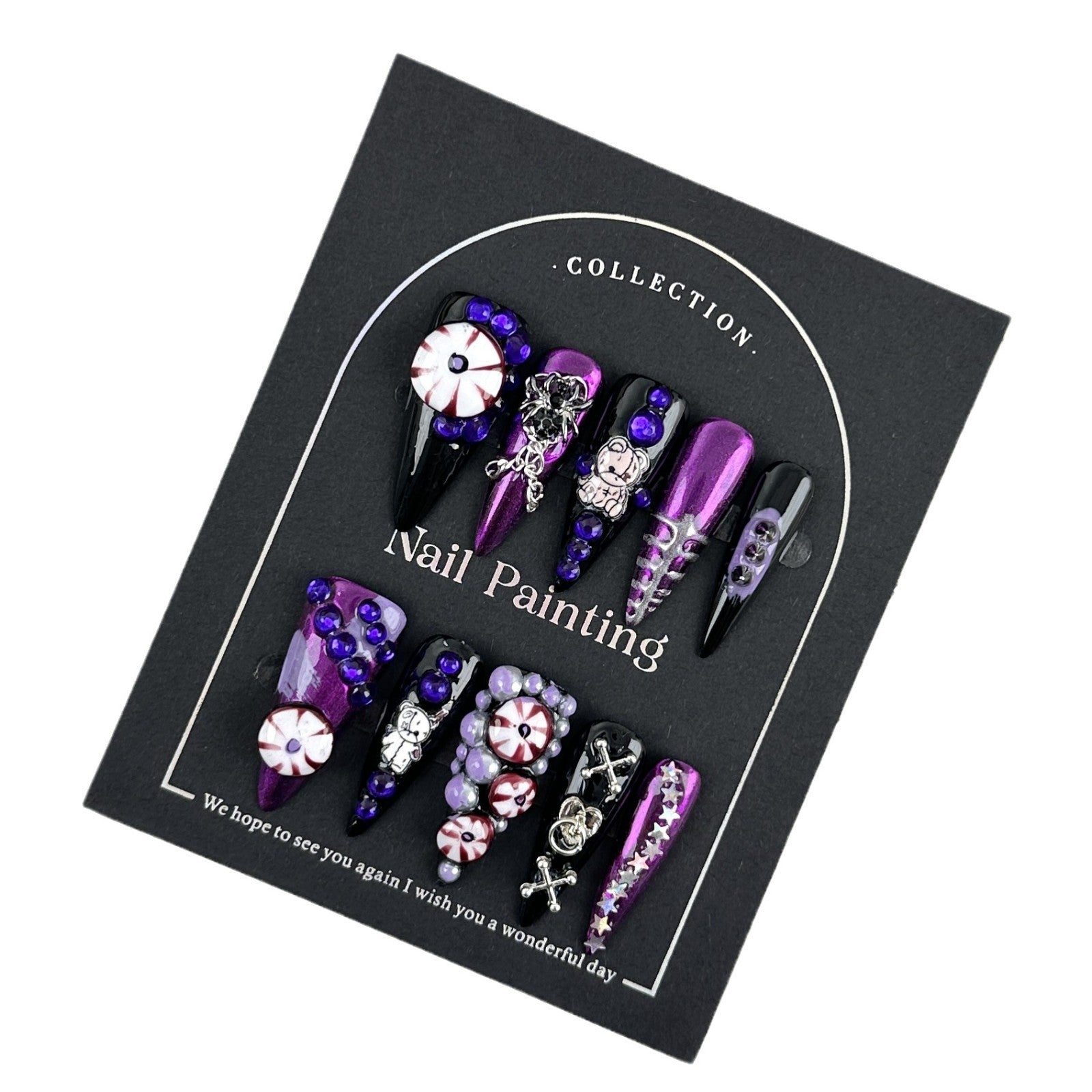 Over-the-Top Cool Dark Halloween Press-On Nails 🎃🖤