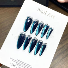Peacock blue cat eye
