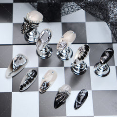 UNIKOO Vintage Kro Heart almond Press-on Nails