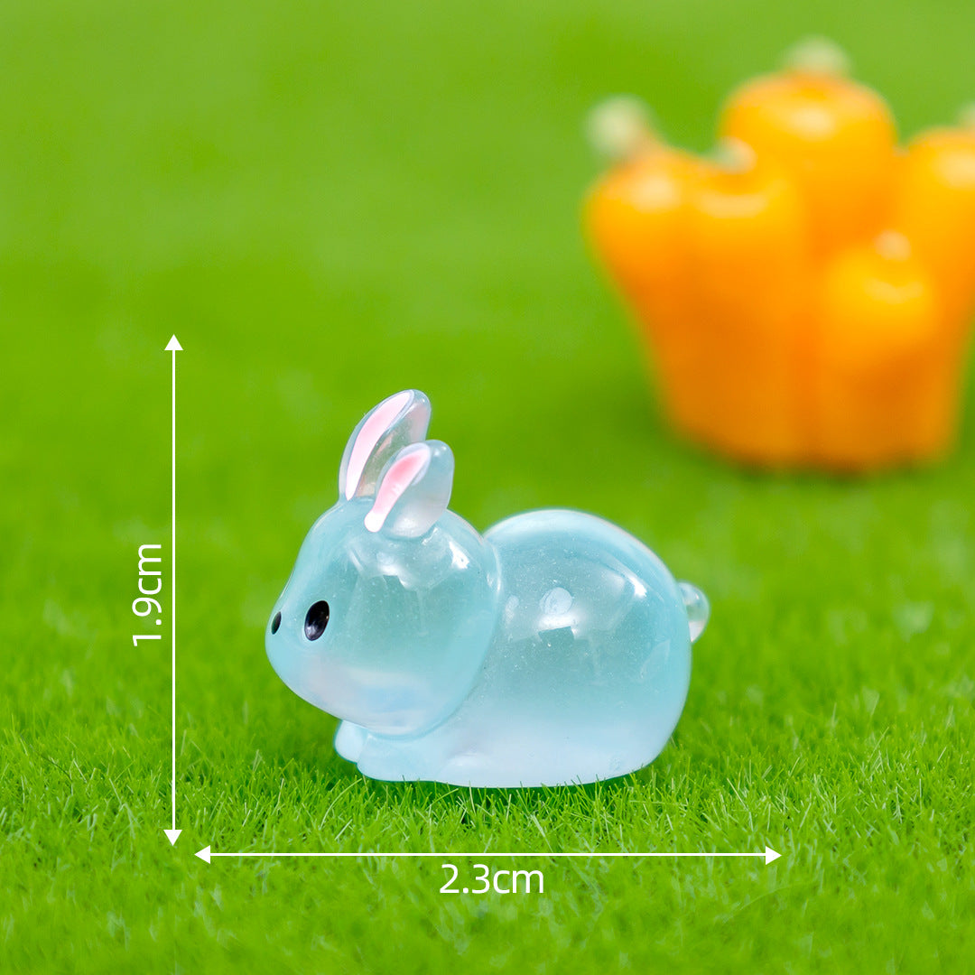 Cute Glow-in-the-Dark Chubby Bunny Figurine