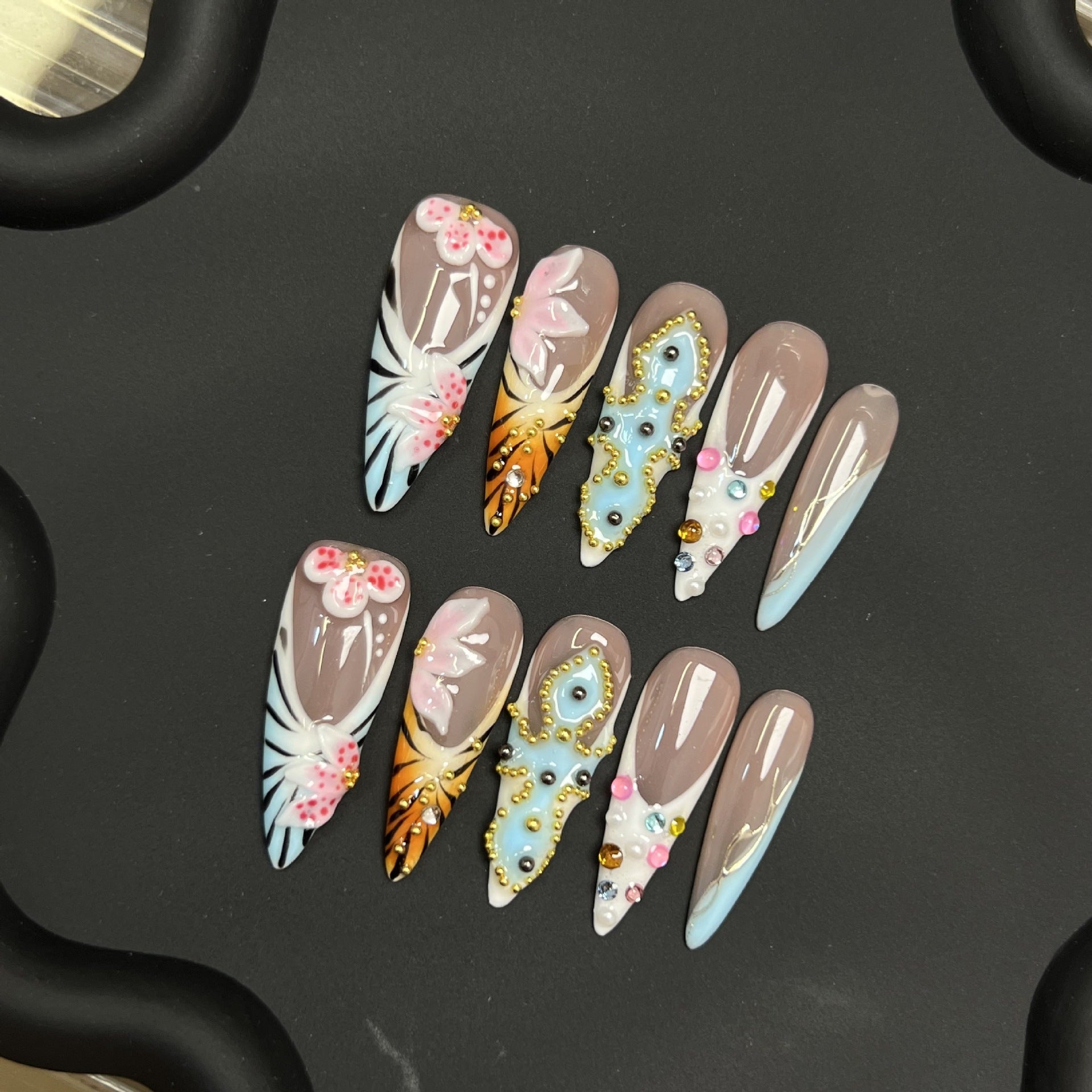 Embossed butterfly French three-dimensional