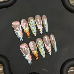 Embossed butterfly French three-dimensional