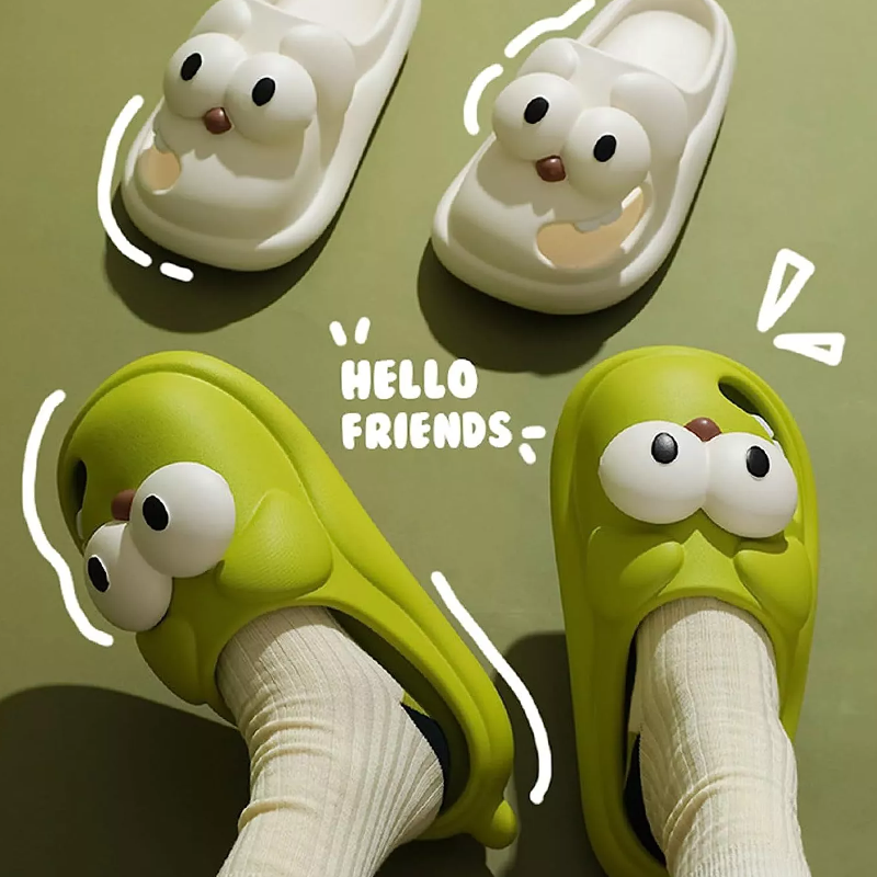 Tongue Kiss Slippers Cute Toothy Puppy