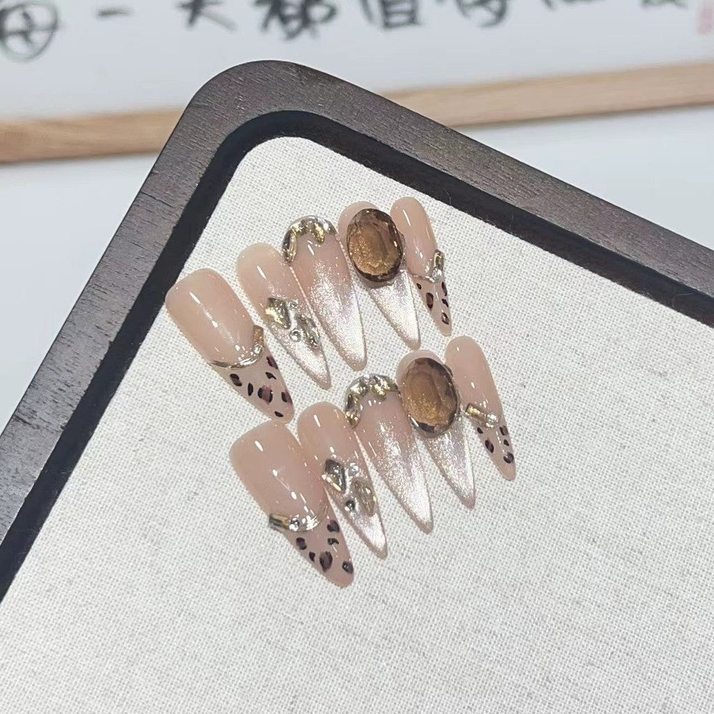 UNIKOO Sexy Leopard Long stiletto Press-on Nails