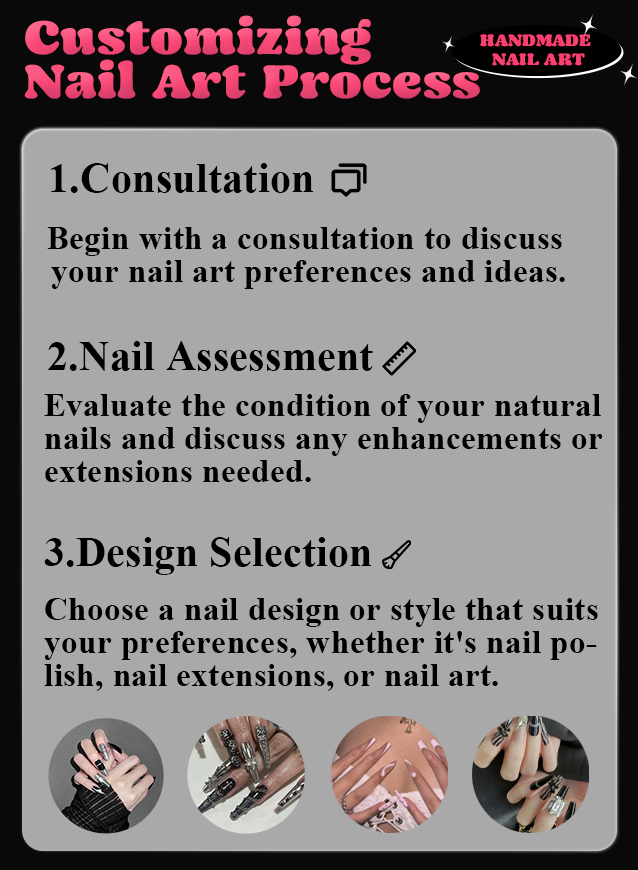 Customize the handmade press-on nail